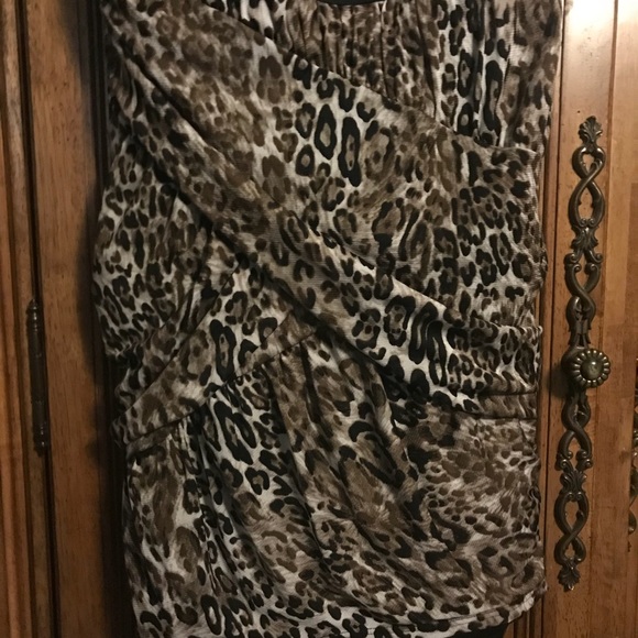 Torrid Leopard Strapless Dress Animal Print Sz 12 - Picture 5 of 7
